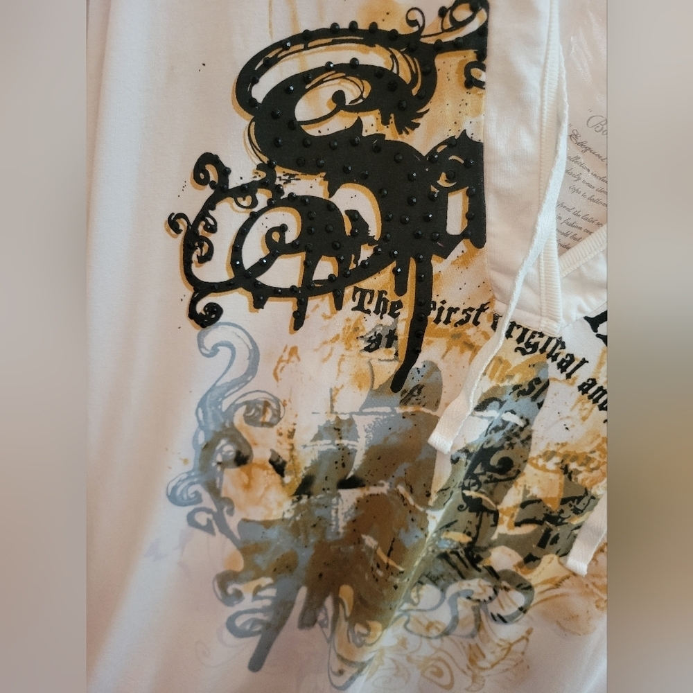 Anama Vintage Graphic T-shirt with Hood Punk Goth Rock summer beach - Picture 2 of 8